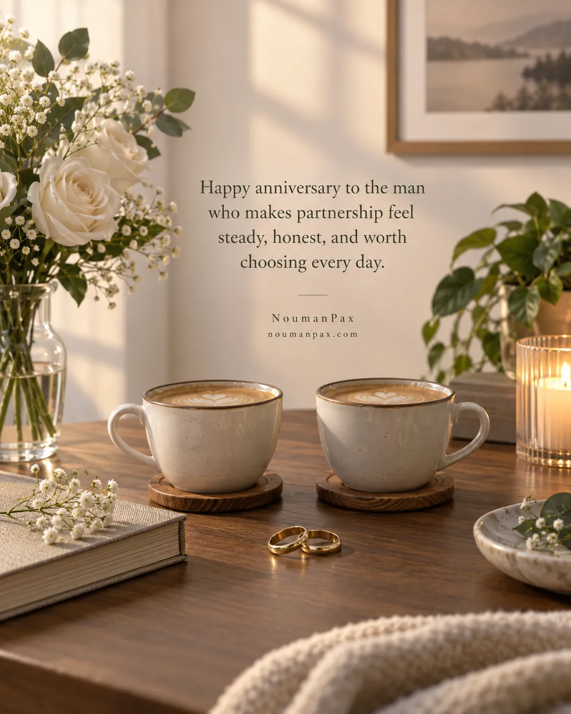 Happy anniversary to the man who makes partnership feel steady, honest, and worth choosing every day.