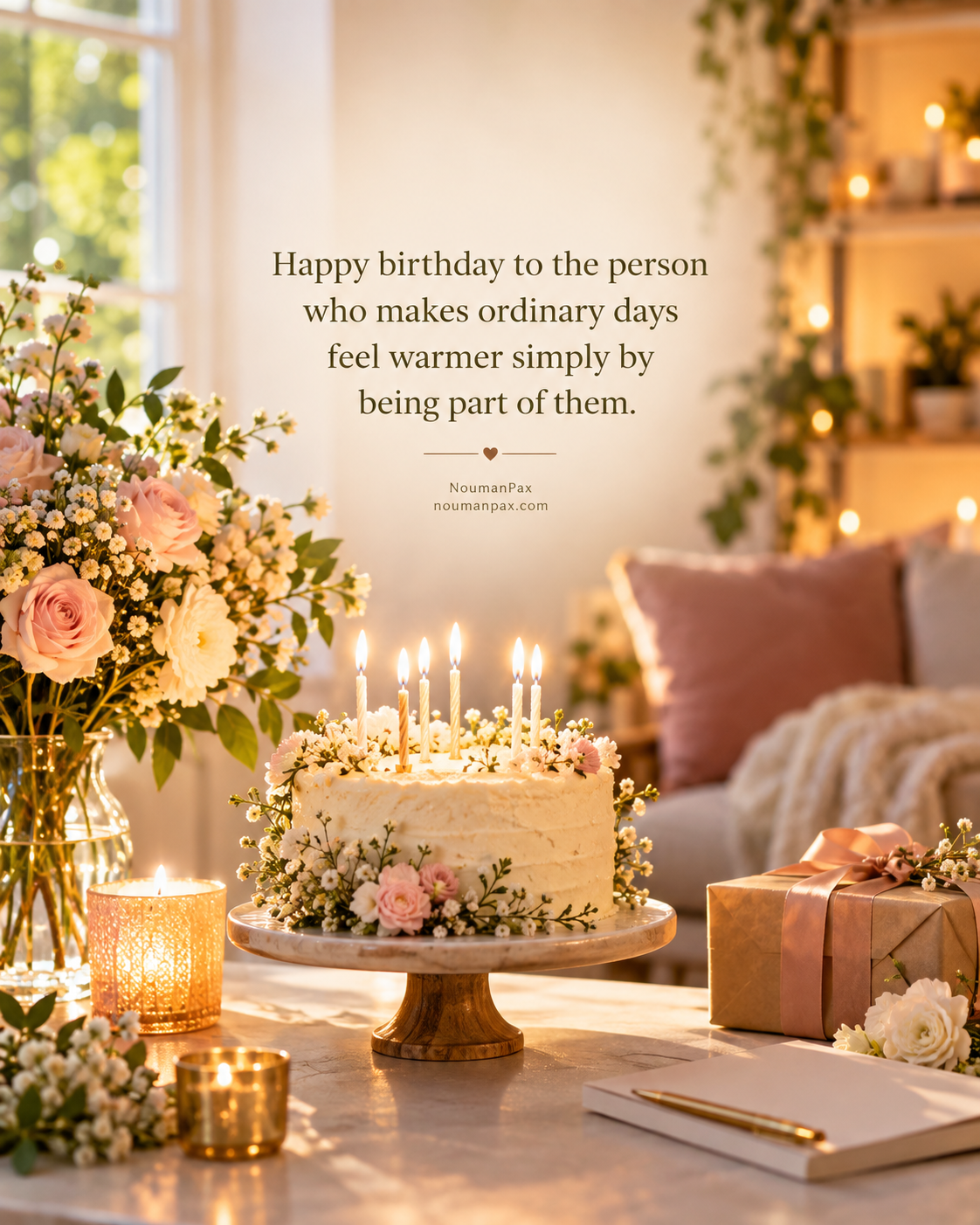 Happy birthday to the person who makes ordinary days feel warmer simply by being part of them.