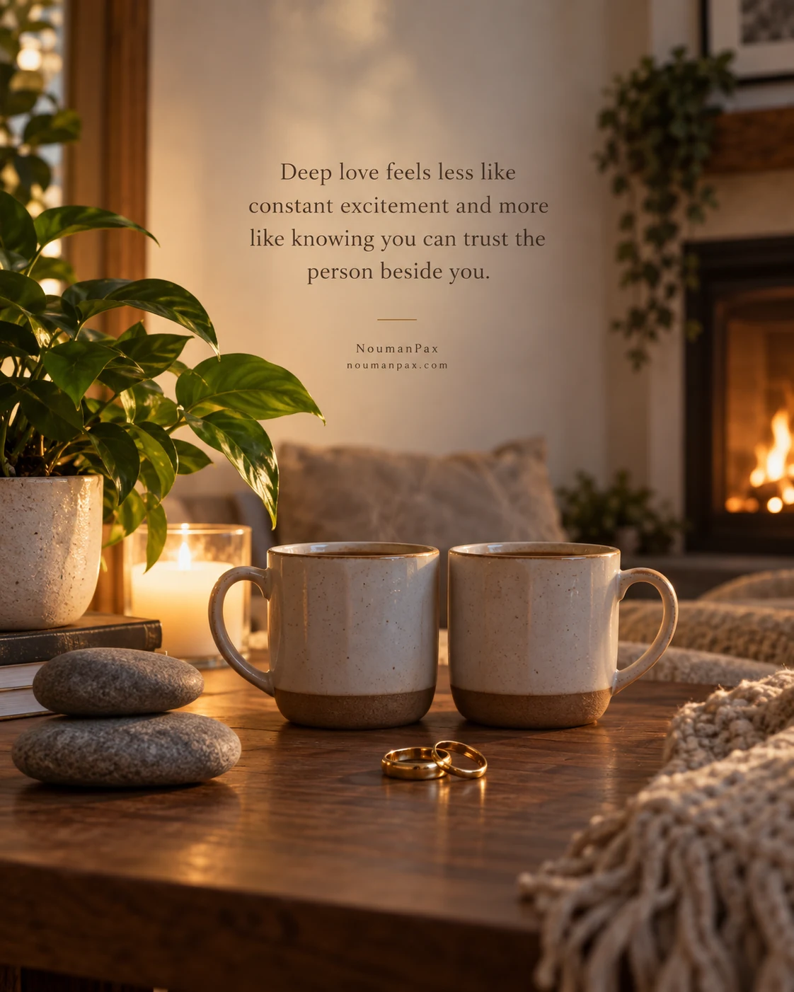 Deep love feels less like constant excitement and more like knowing you can trust the person beside you.