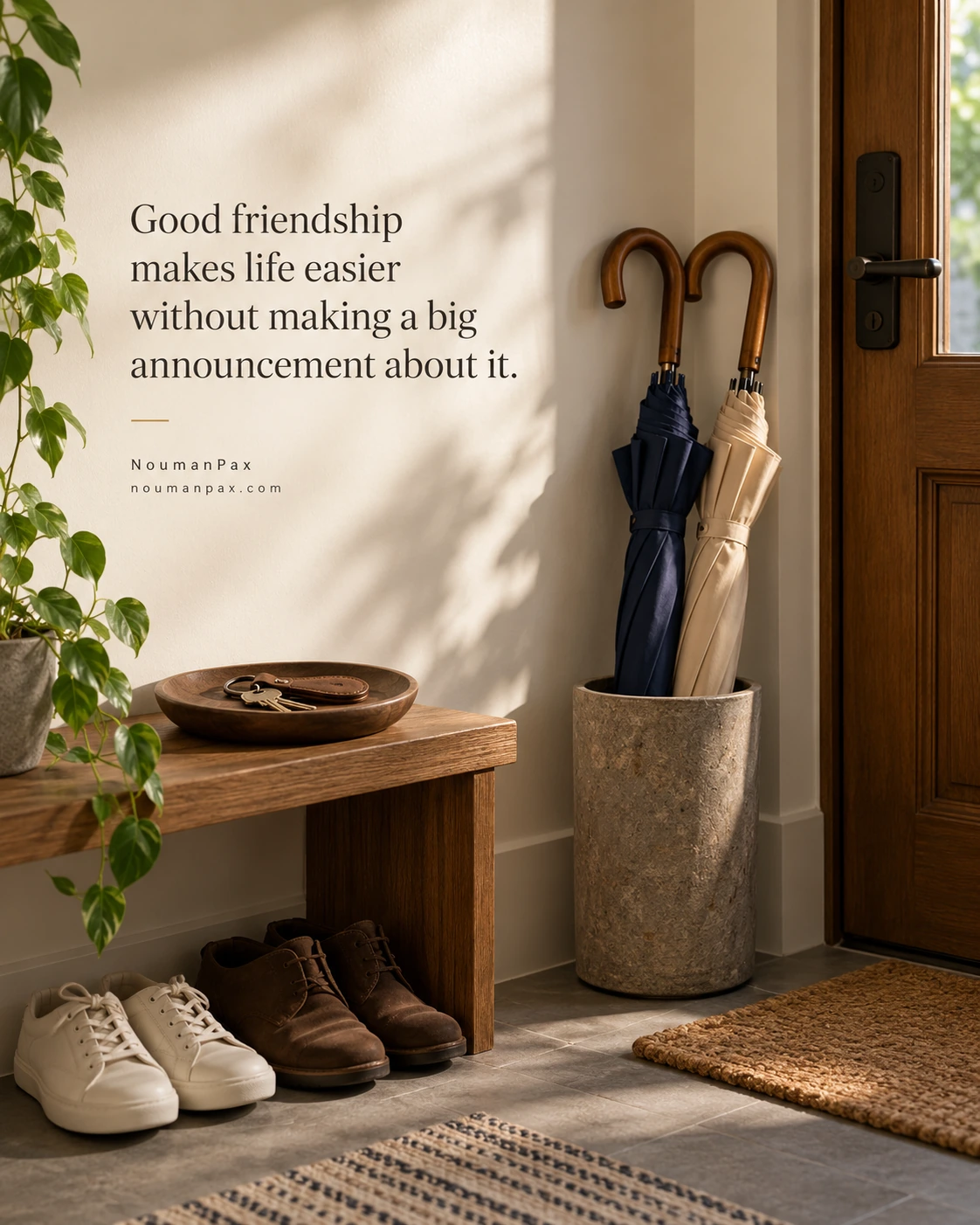 Good friendship makes life easier without making a big announcement about it.