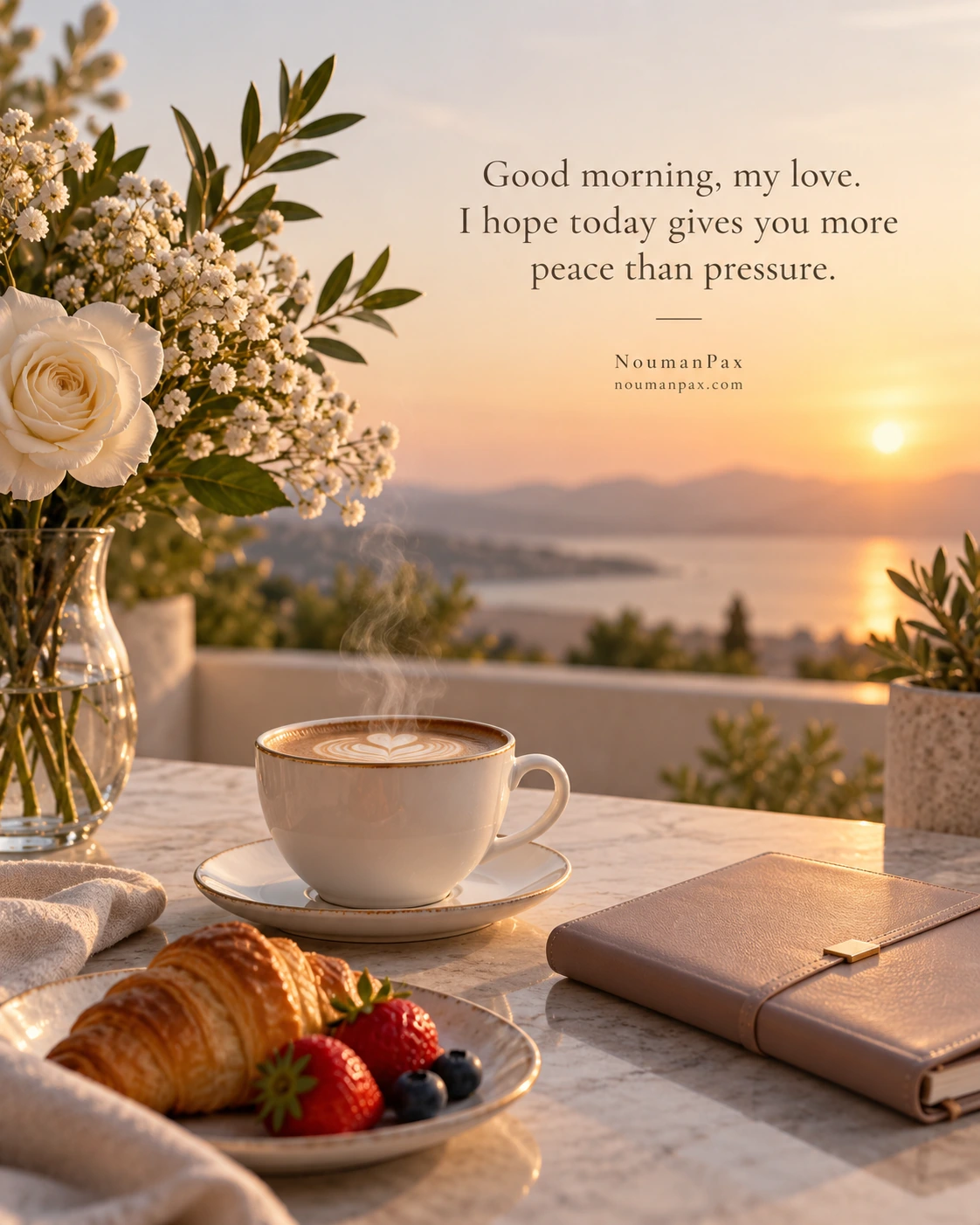 Good morning, my love. I hope today gives you more peace than pressure.