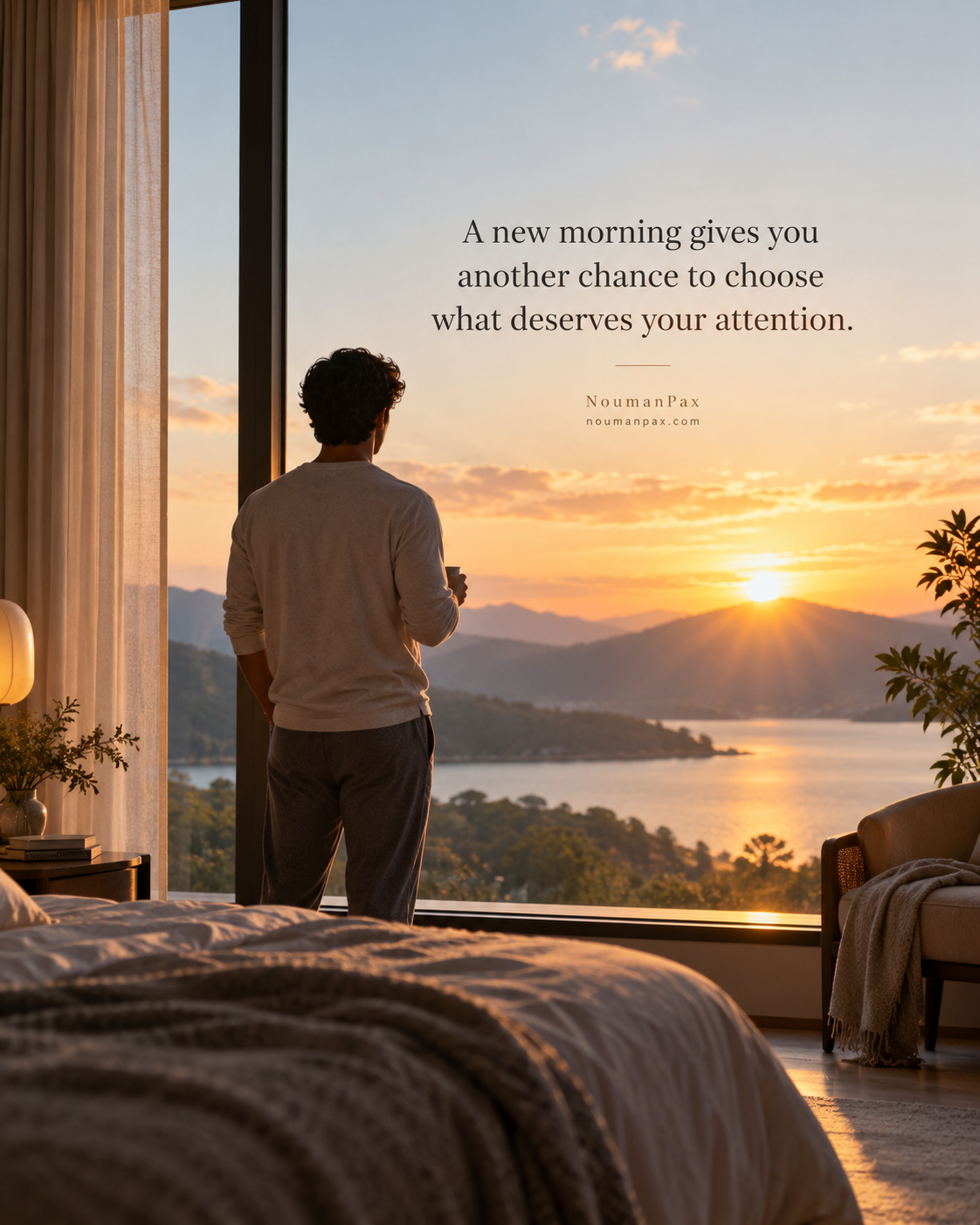 Good morning quote about a new morning and attention