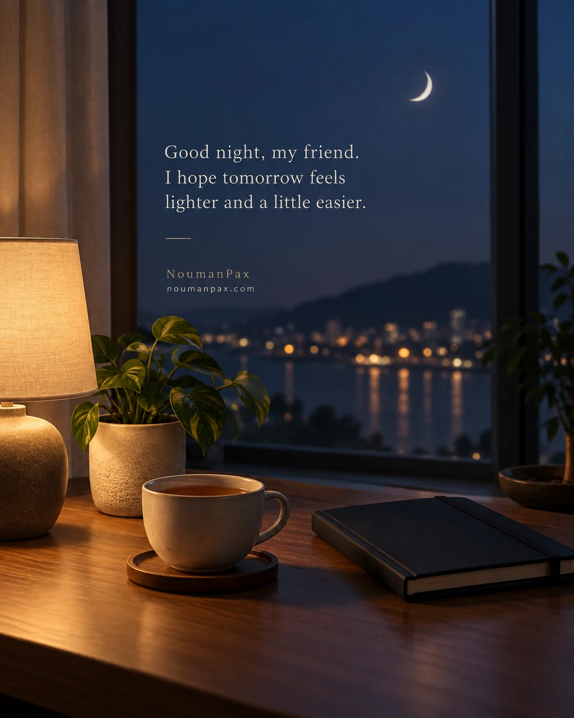 Good night, my friend. I hope tomorrow feels lighter and a little easier.