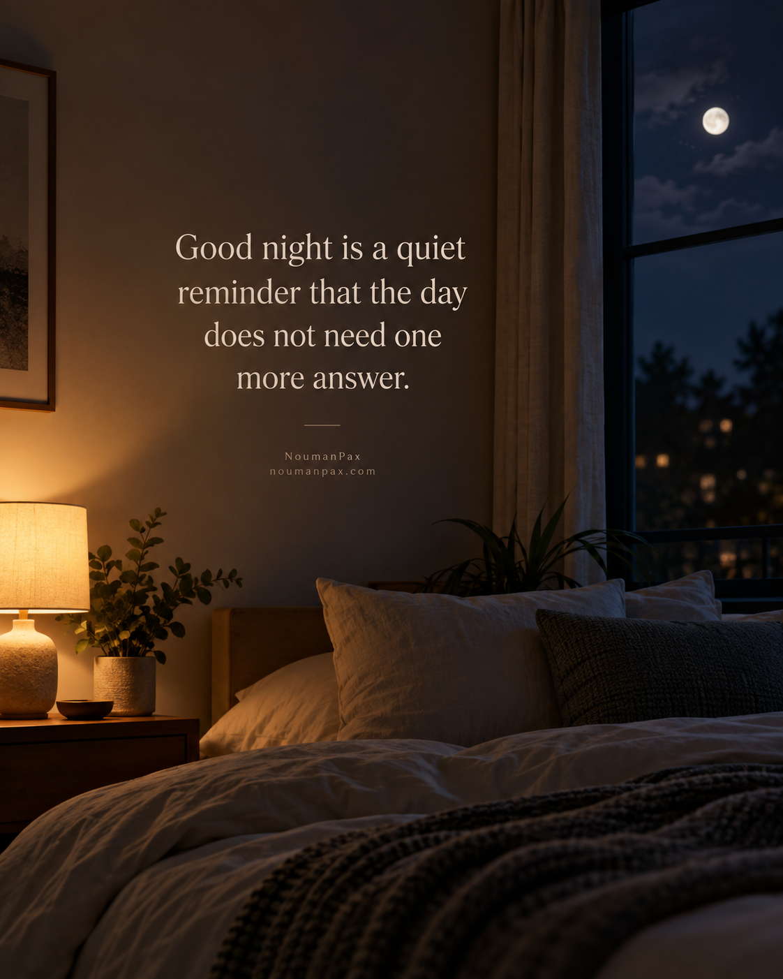 Good night quote about the day needing no more answers