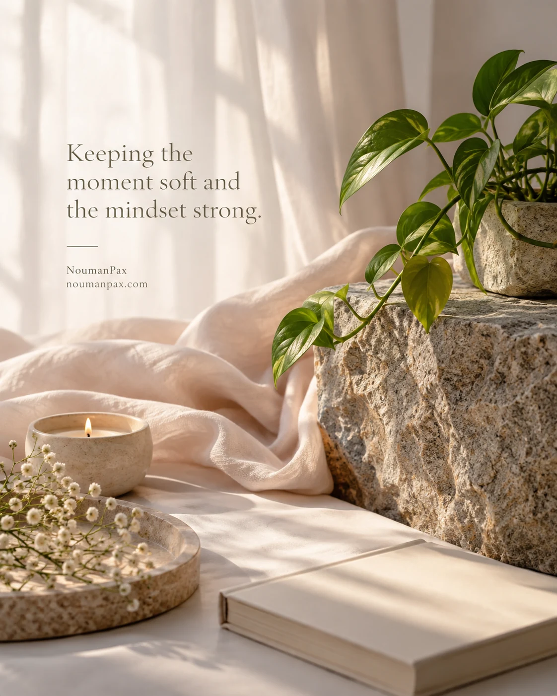 Keeping the moment soft and the mindset strong.
