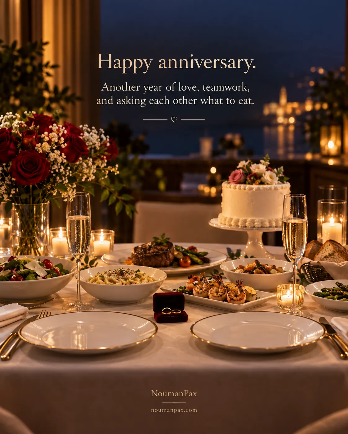 Happy anniversary. Another year of love, teamwork, and asking each other what to eat.