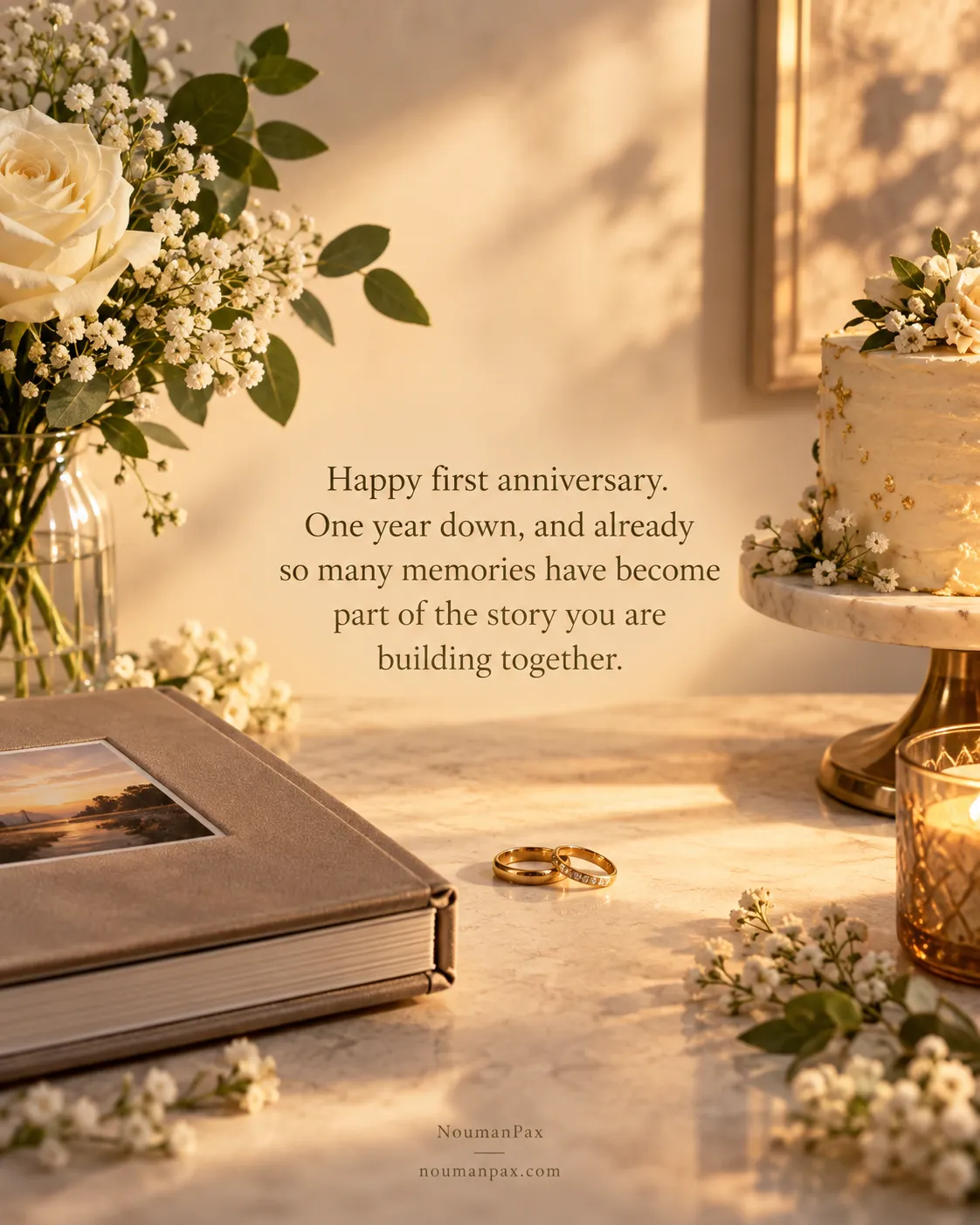 Happy first anniversary. One year down, and already so many memories have become part of the story you are building together.