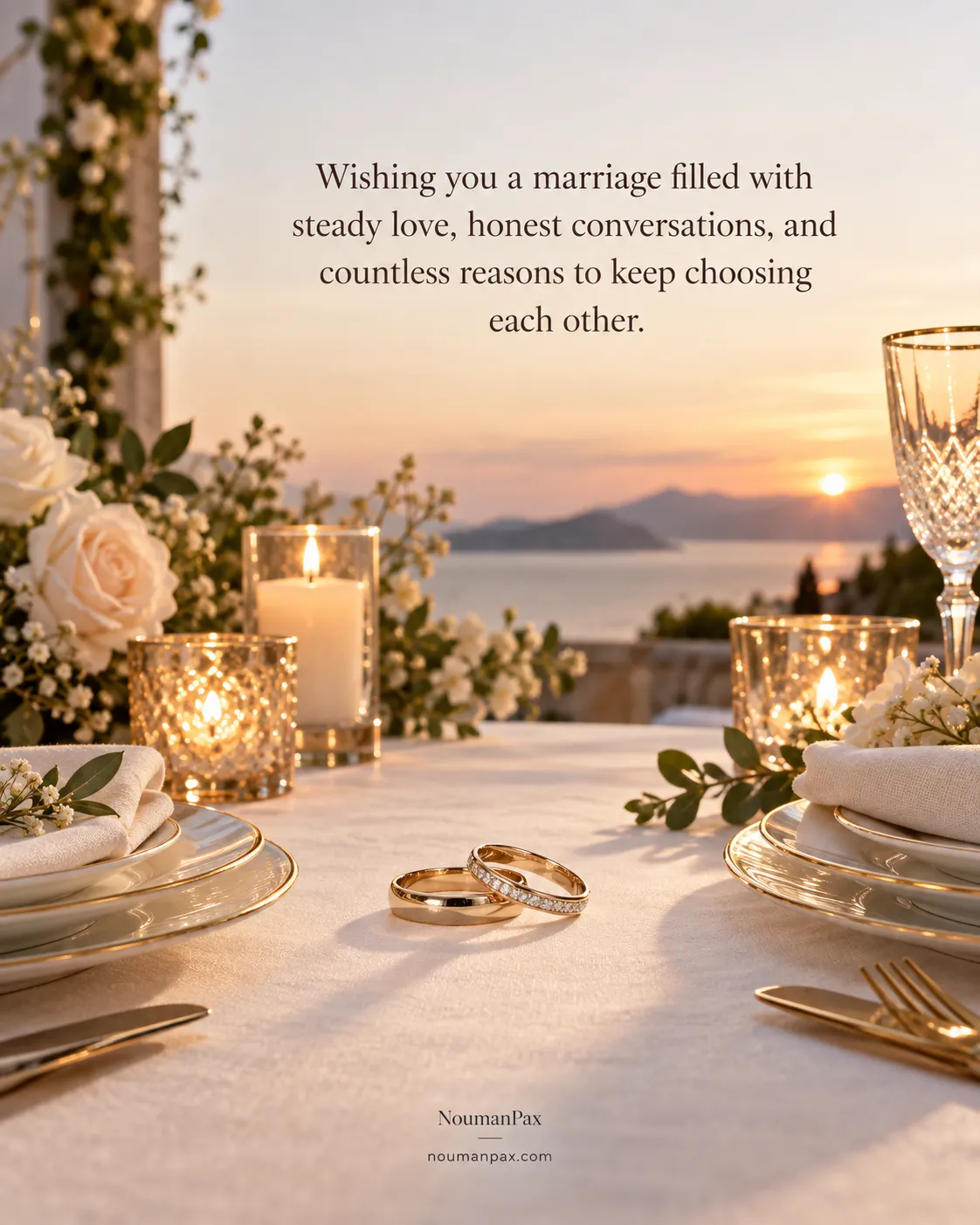 Wishing you a marriage filled with steady love, honest conversations, and countless reasons to keep choosing each other.