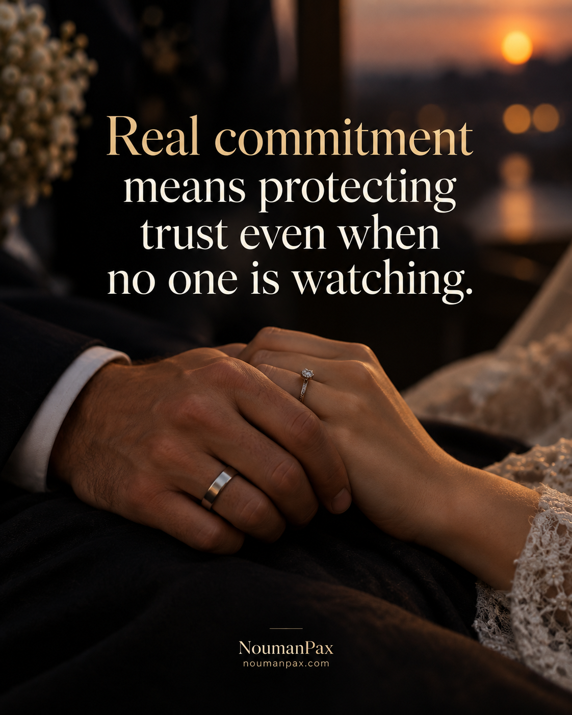 Hands held in lasting commitment