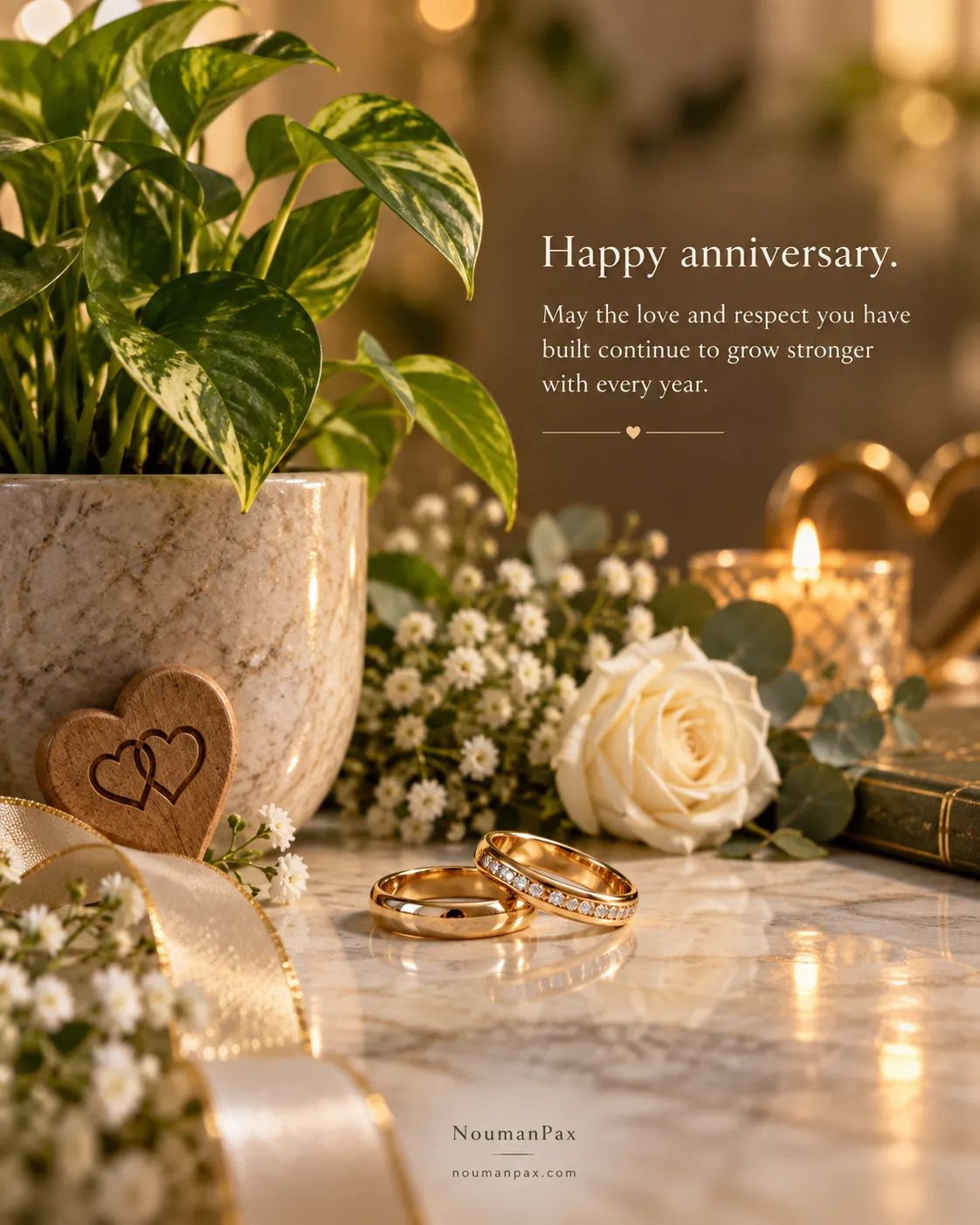 Happy anniversary. May the love and respect you have built continue to grow stronger with every year.