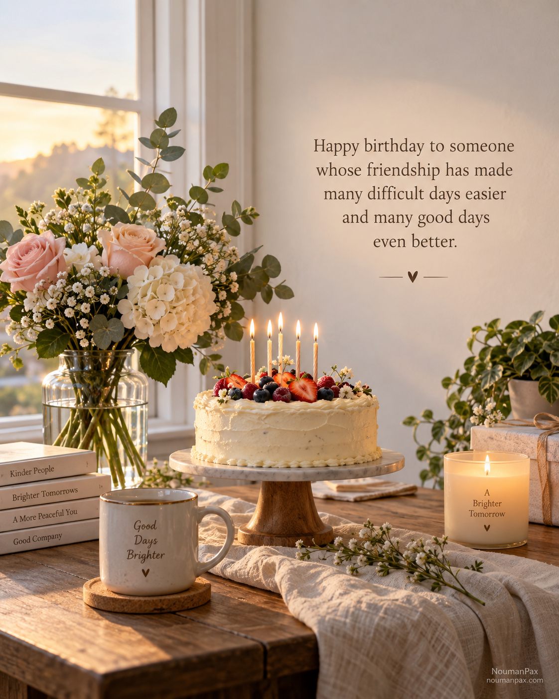 Happy birthday to someone whose friendship has made many difficult days easier and many good days even better.