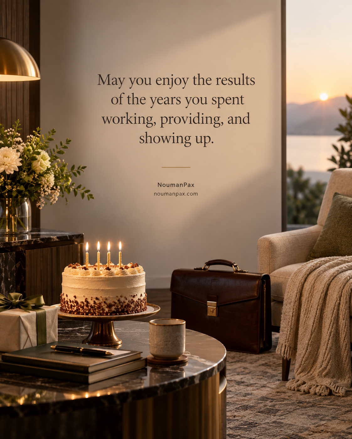 May you enjoy the results of the years you spent working, providing, and showing up.