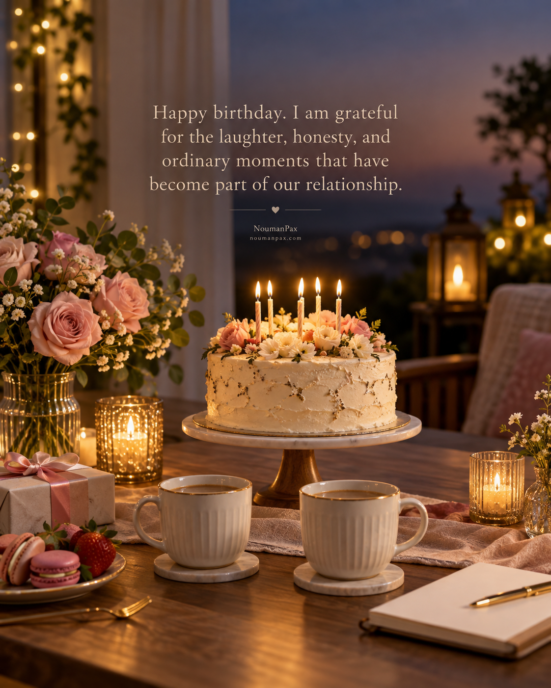 Happy birthday. I am grateful for the laughter, honesty, and ordinary moments that have become part of our relationship.