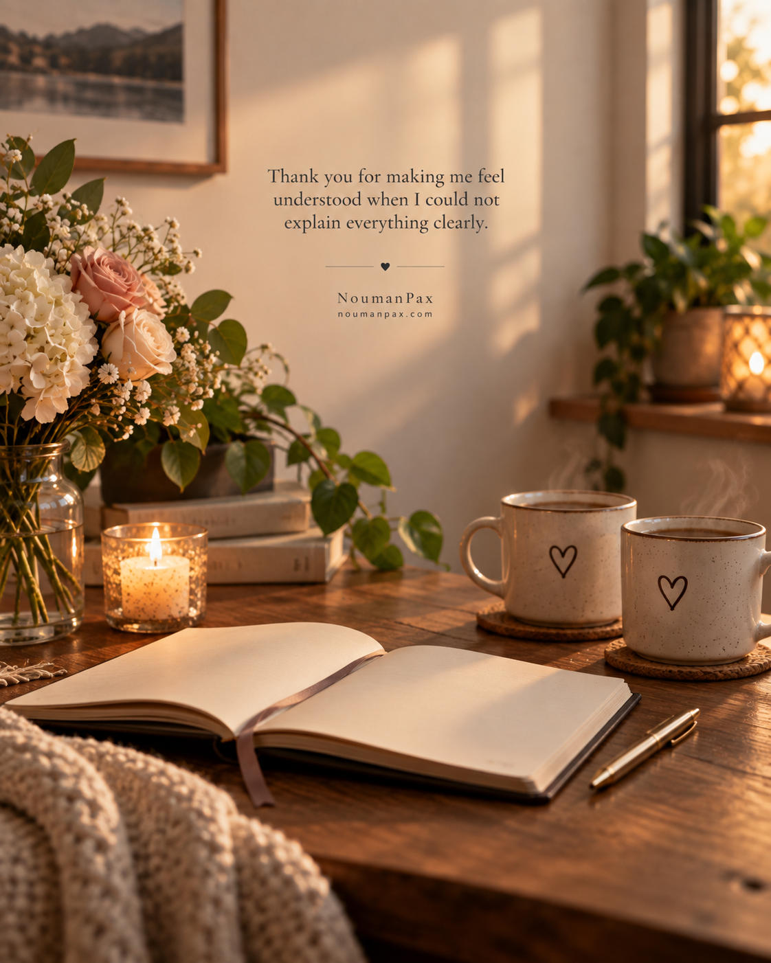 Thank you for making me feel understood when I could not explain everything clearly.