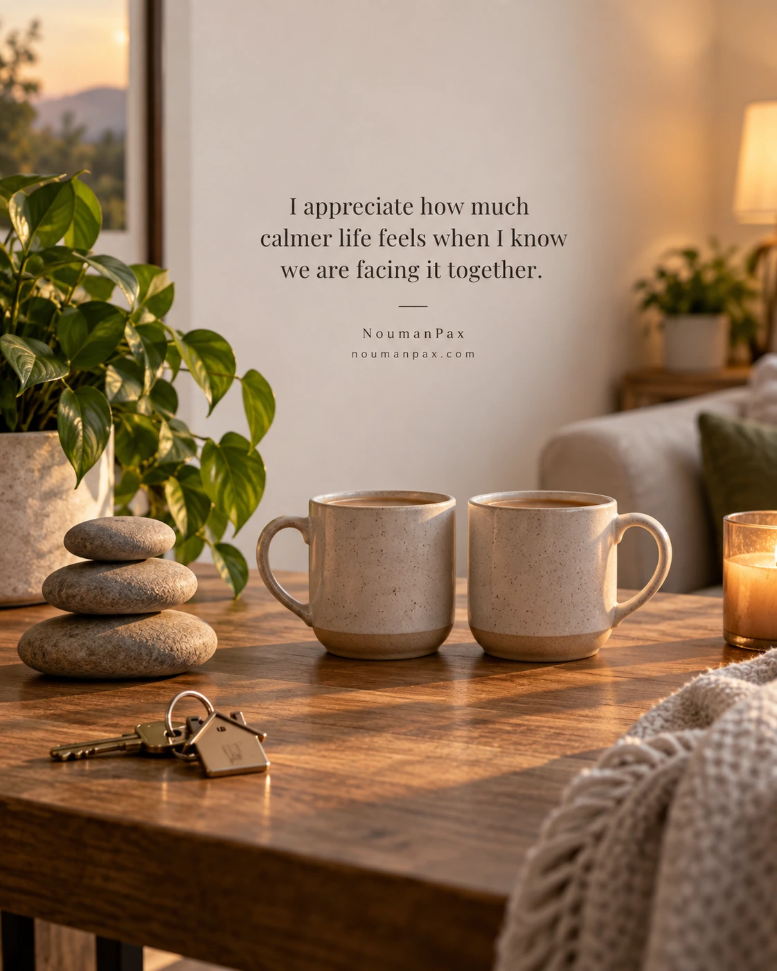 I appreciate how much calmer life feels when I know we are facing it together.