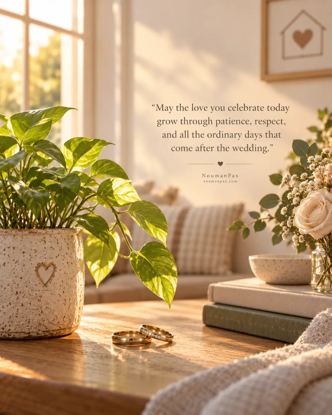 May the love you celebrate today grow through patience, respect, and all the ordinary days that come after the wedding.