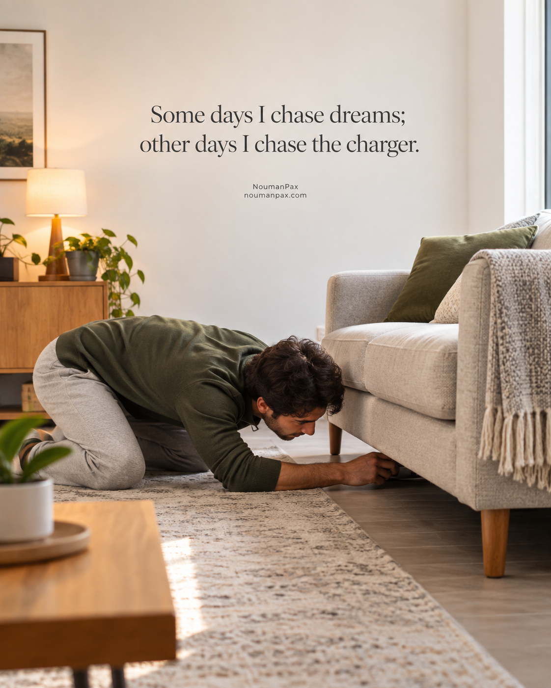 Some days I chase dreams; other days I chase the charger.