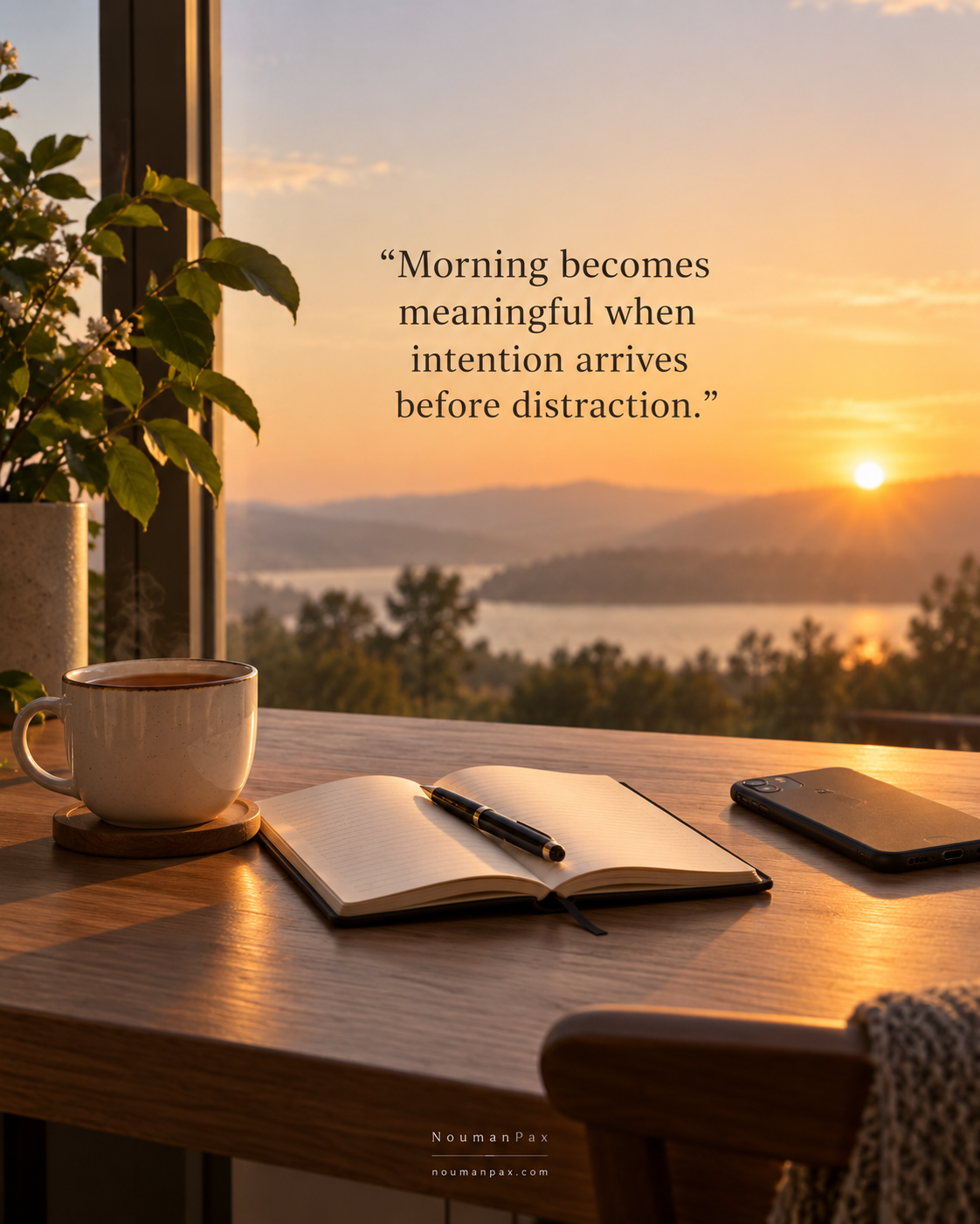 Good morning quote about intention before distraction