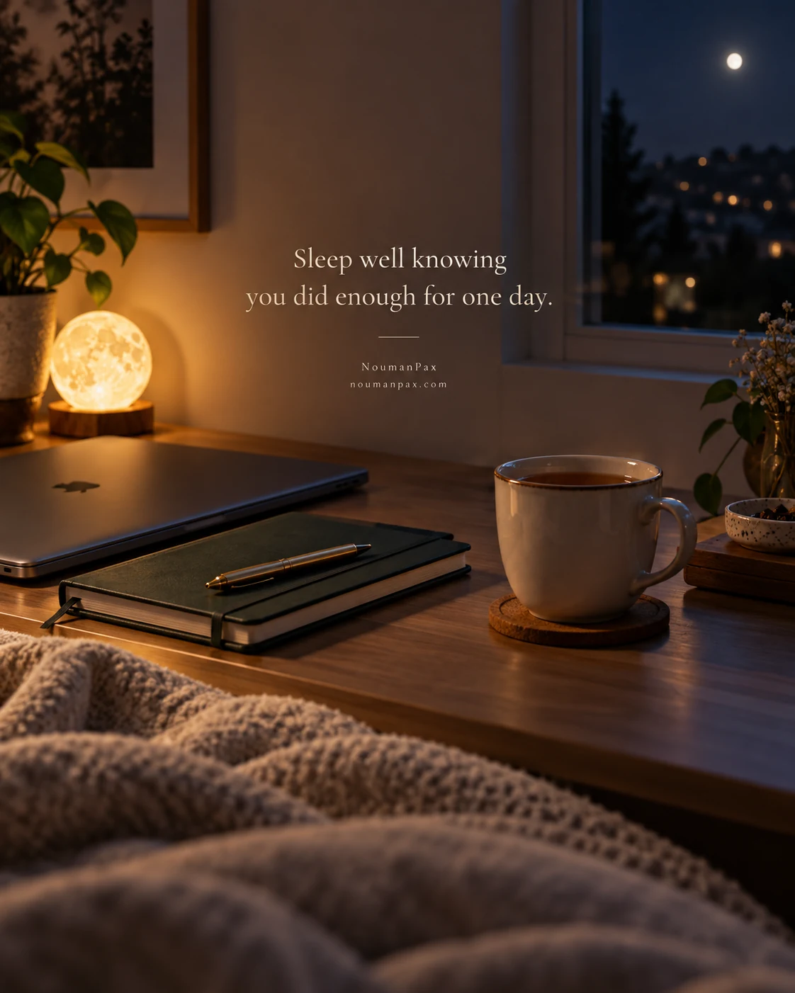 Sleep well knowing you did enough for one day.