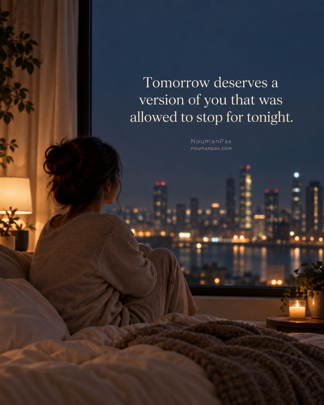 Good night quote about tomorrow deserving rest tonight