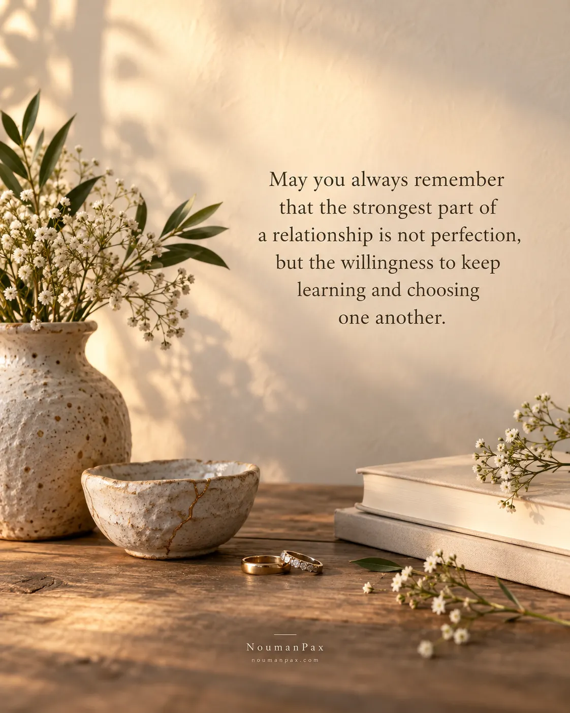 May you always remember that the strongest part of a relationship is not perfection, but the willingness to keep learning and choosing one another.