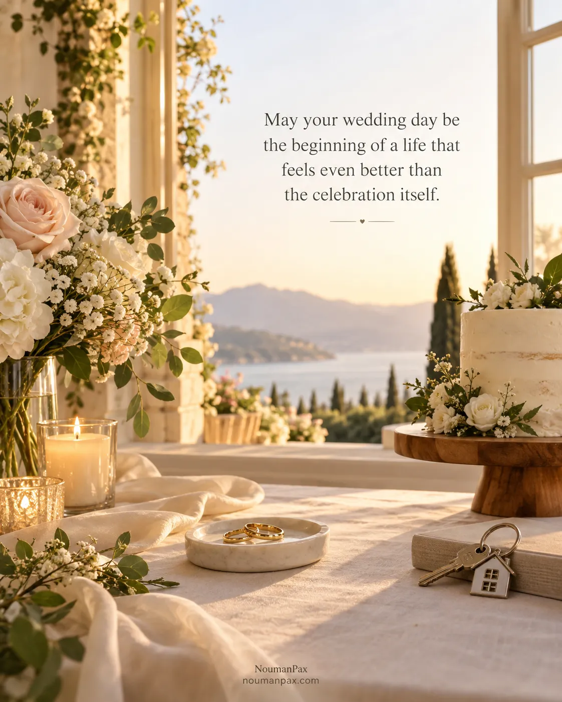 May your wedding day be the beginning of a life that feels even better than the celebration itself.
