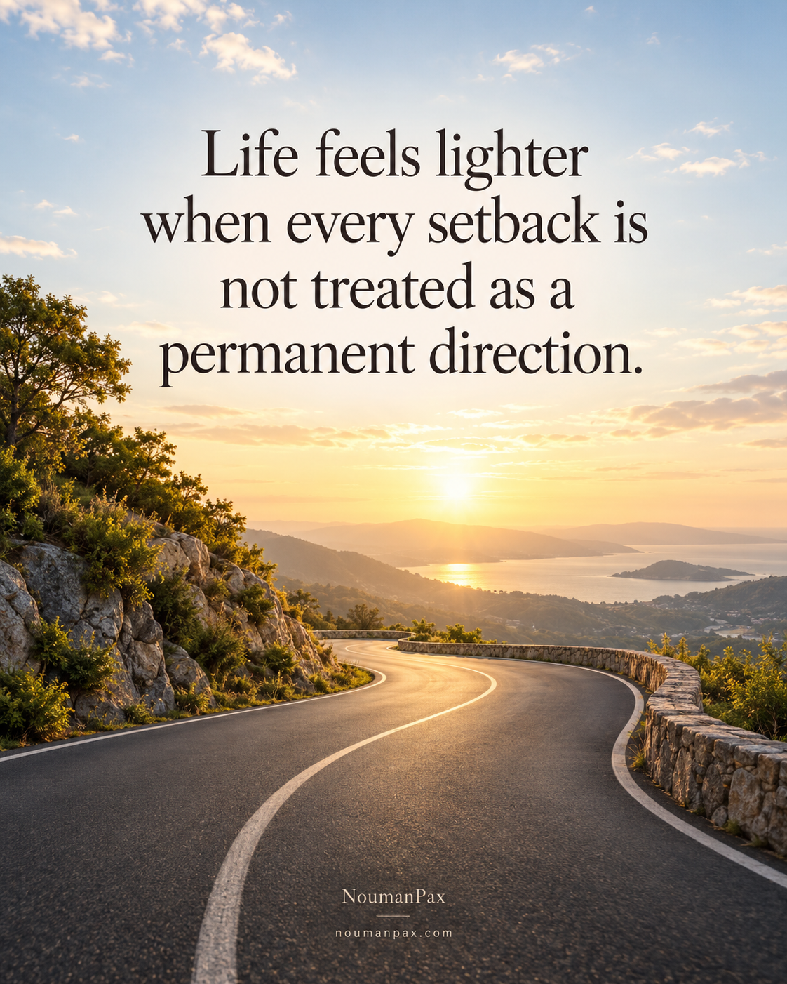 Positive quote — life feels lighter after setbacks