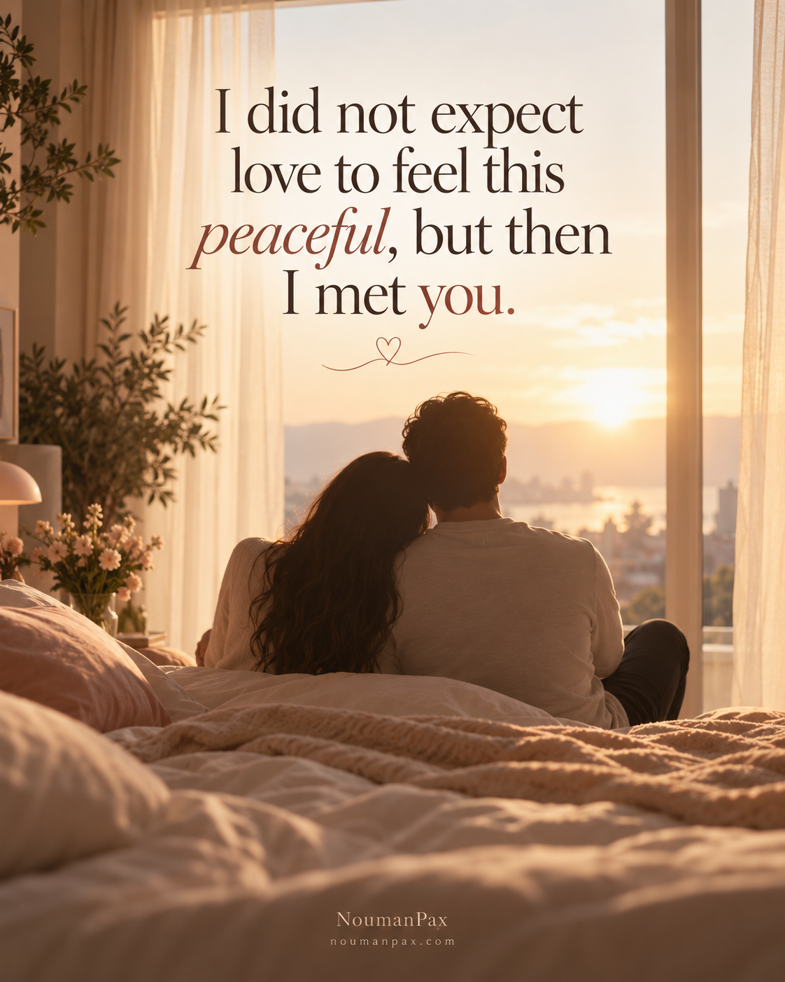 Peaceful love at golden hour