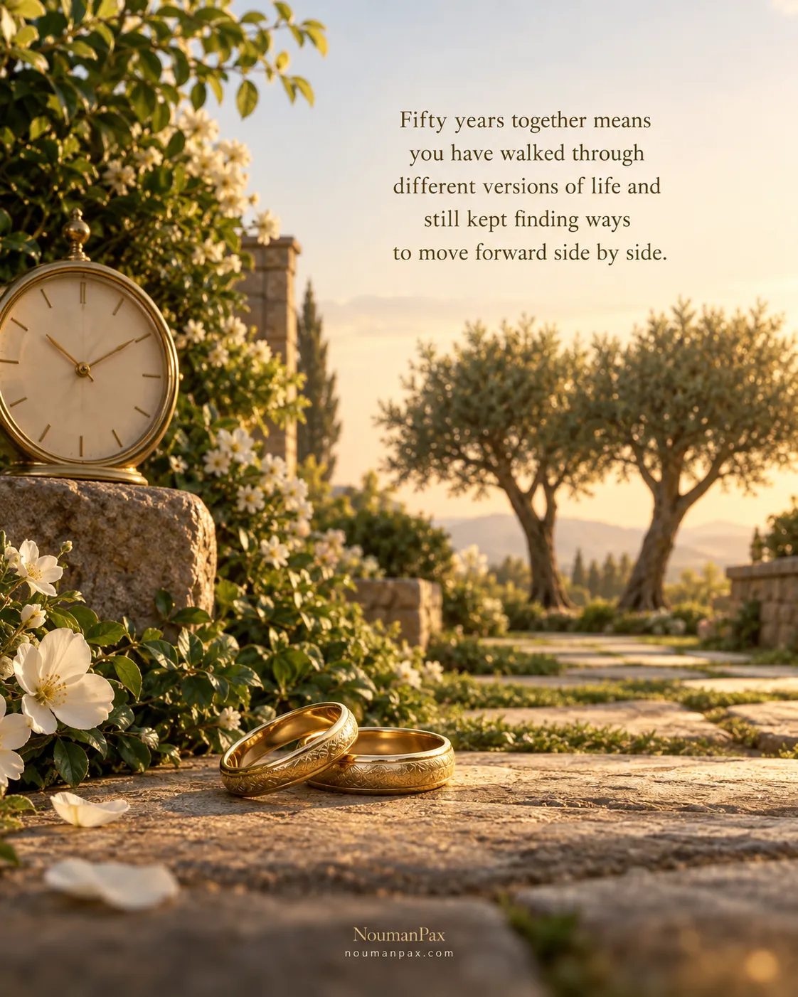 Fifty years together means you have walked through different versions of life and still kept finding ways to move forward side by side.