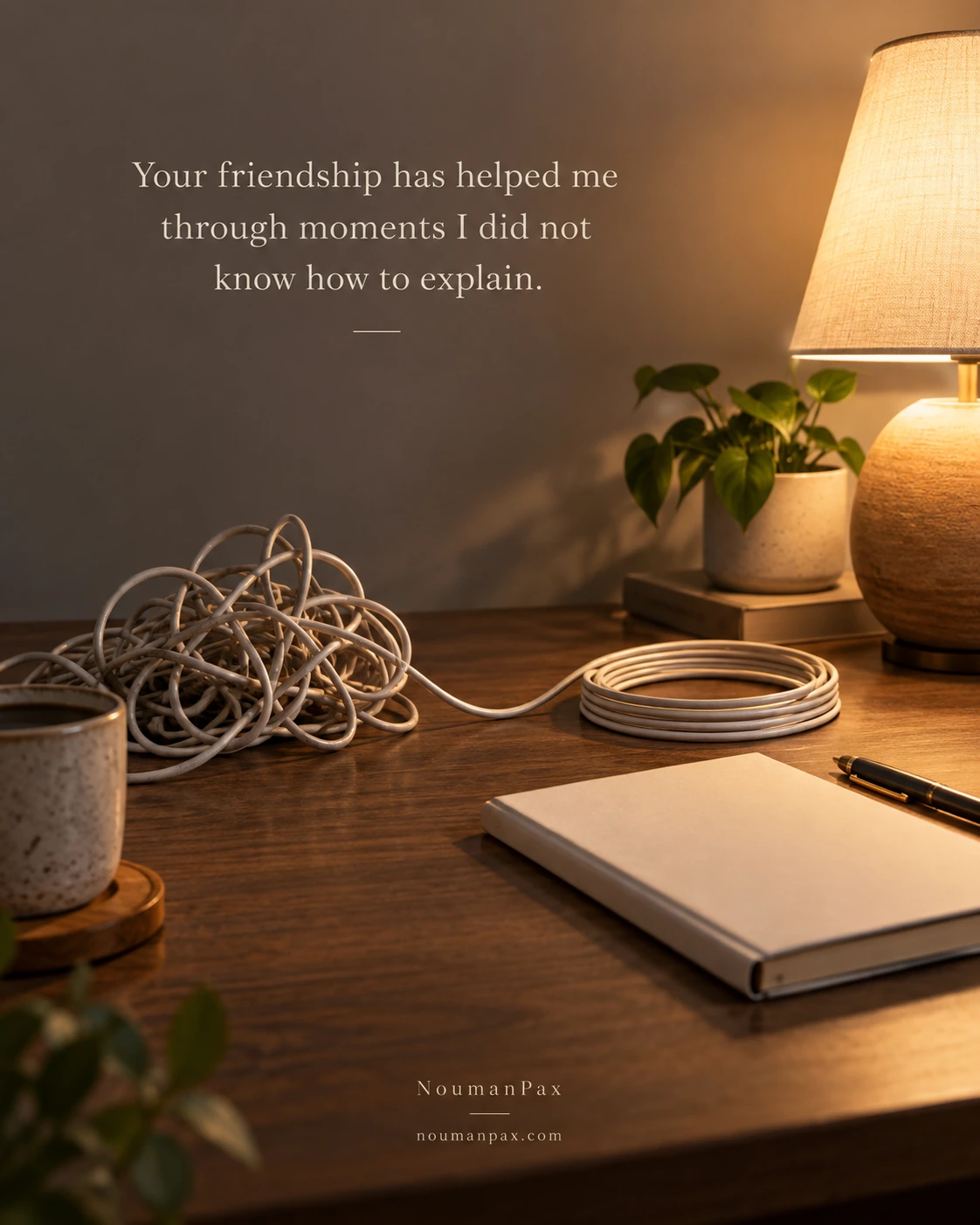 Your friendship has helped me through moments I did not know how to explain.