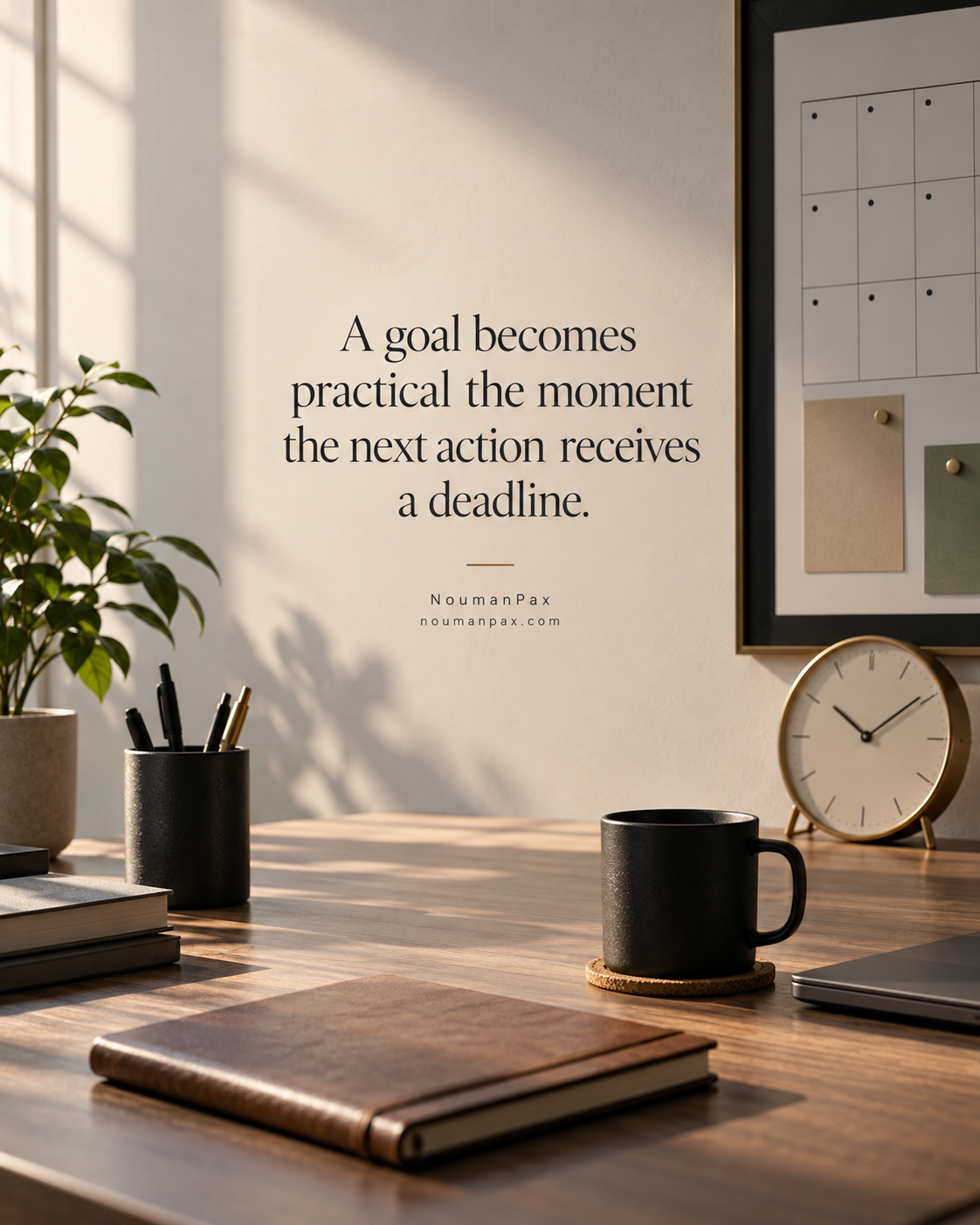 A goal becomes practical the moment the next action receives a deadline.