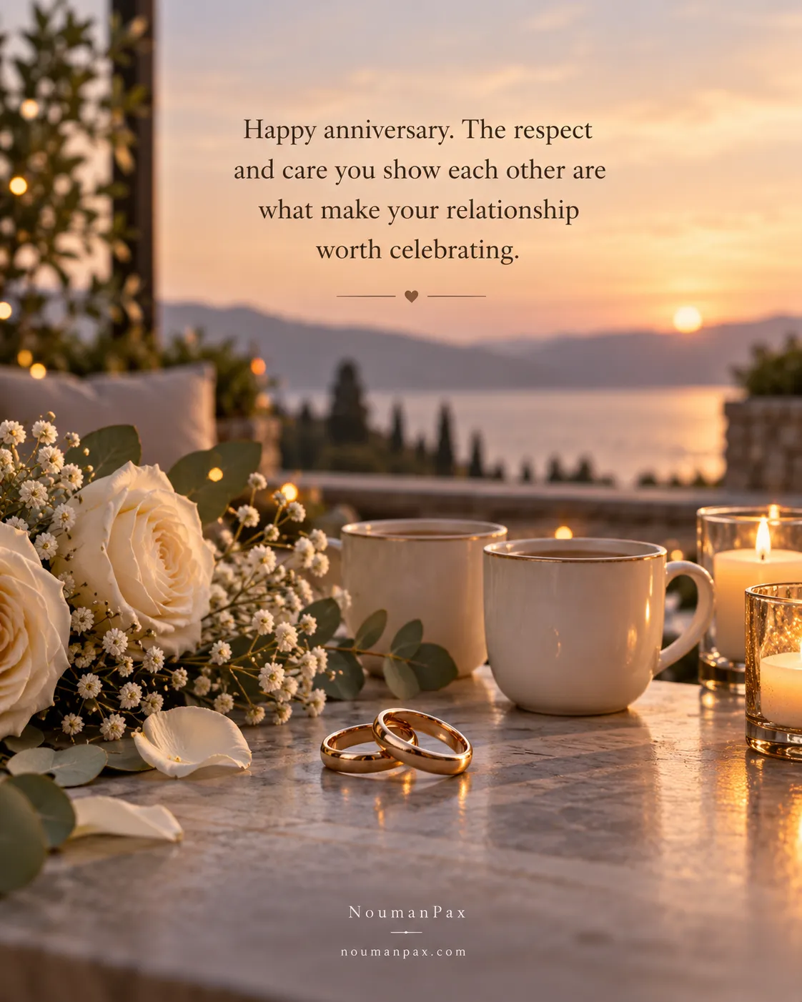 Happy anniversary. The respect and care you show each other are what make your relationship worth celebrating.