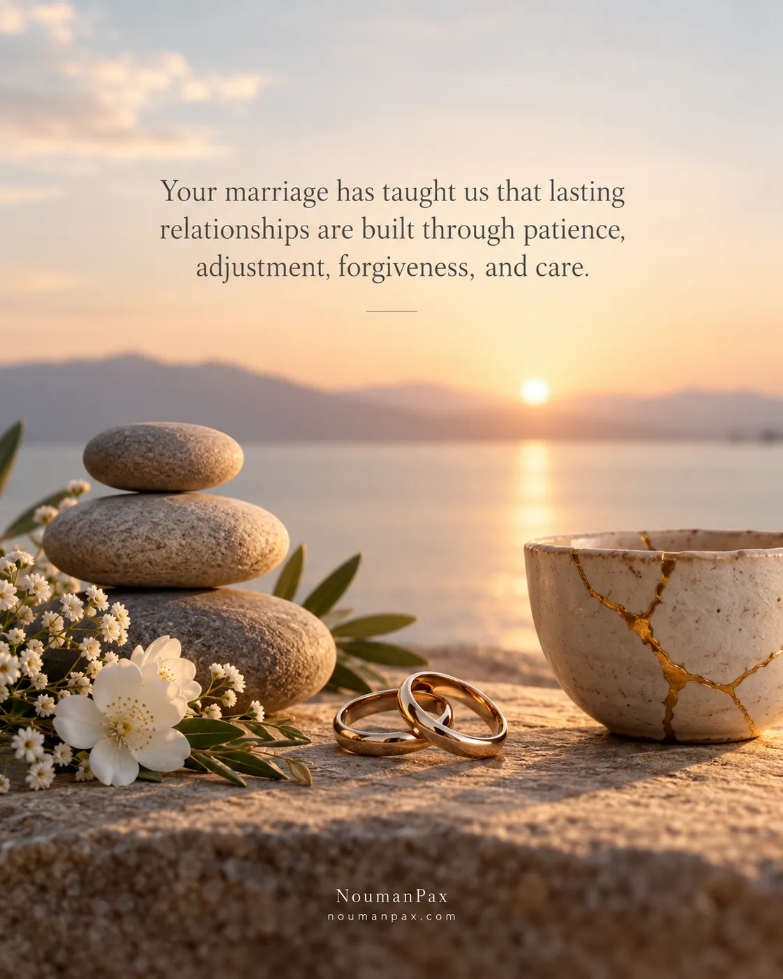 Your marriage has taught us that lasting relationships are built through patience, adjustment, forgiveness, and care.