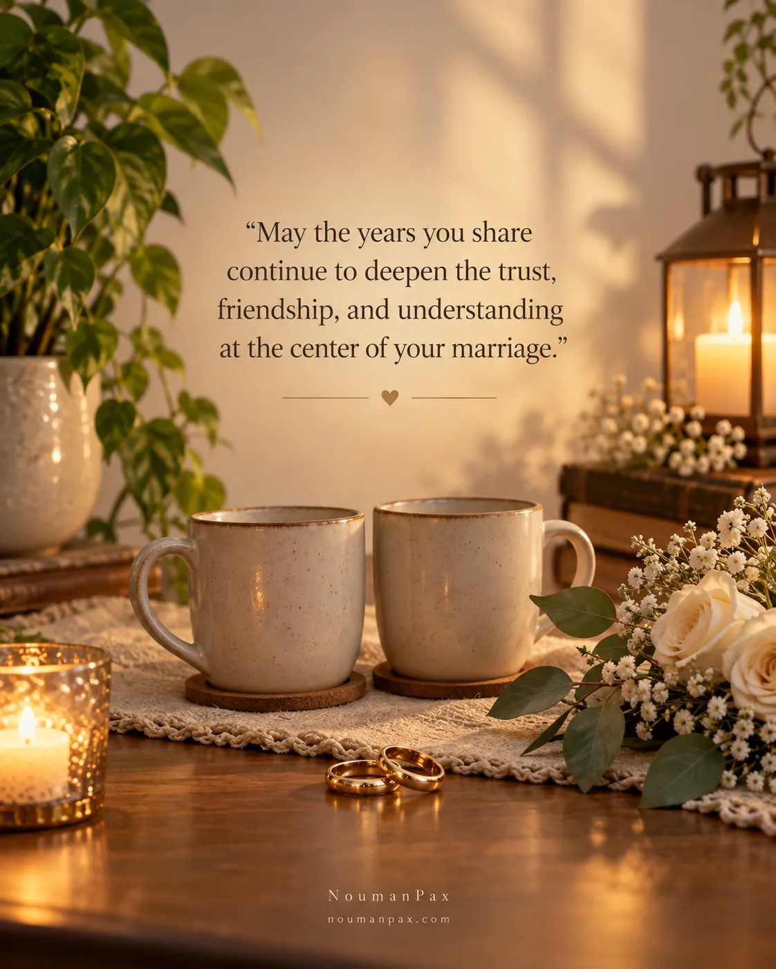 May the years you share continue to deepen the trust, friendship, and understanding at the center of your marriage.