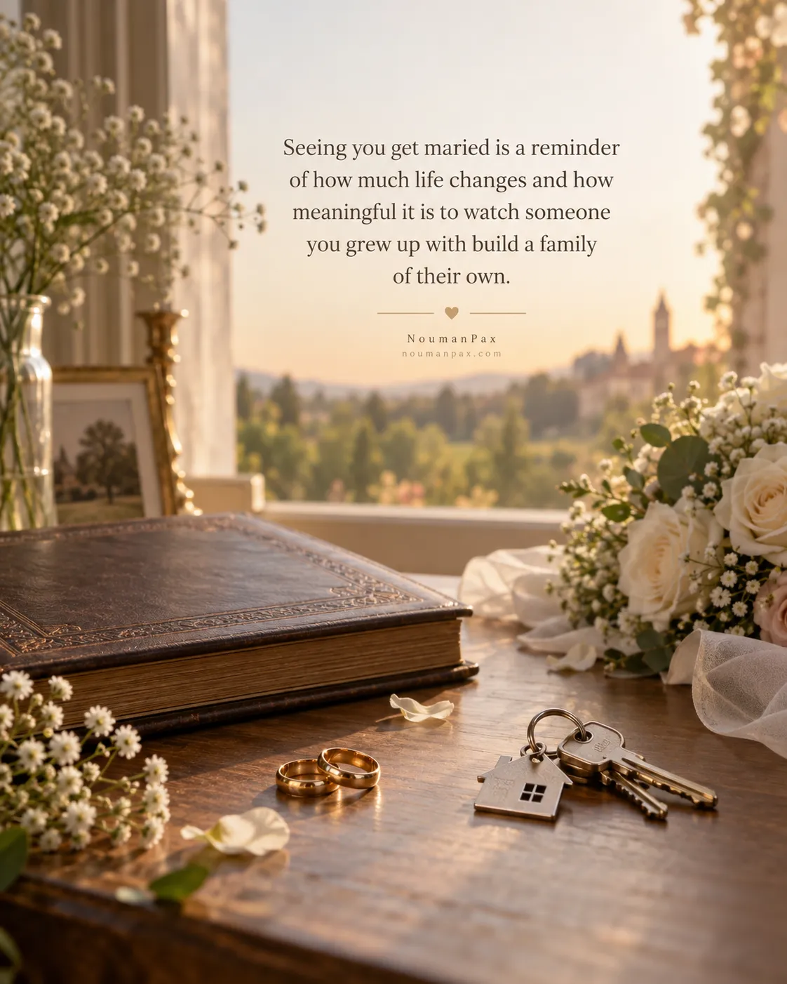 Seeing you get married is a reminder of how much life changes and how meaningful it is to watch someone you grew up with build a family of their own.