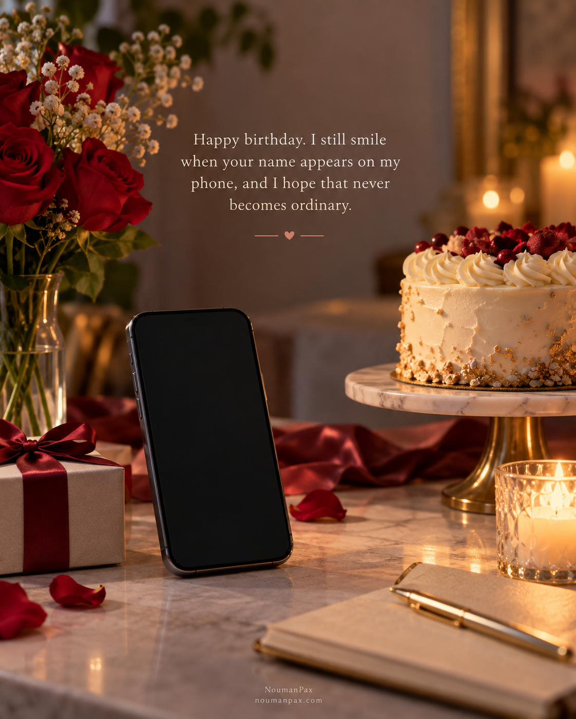 Happy birthday. I still smile when your name appears on my phone, and I hope that never becomes ordinary.