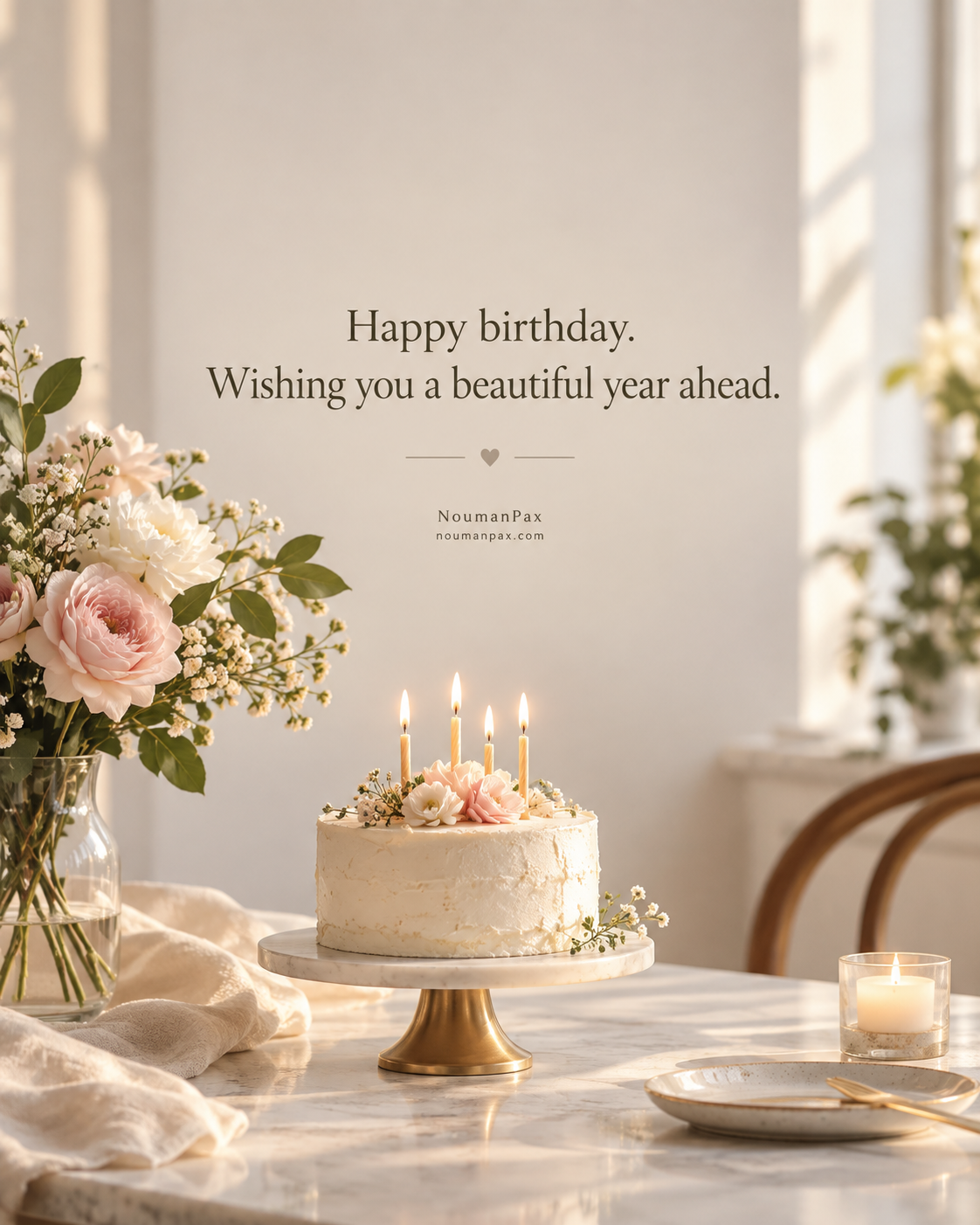 Happy birthday. Wishing you a beautiful year ahead.