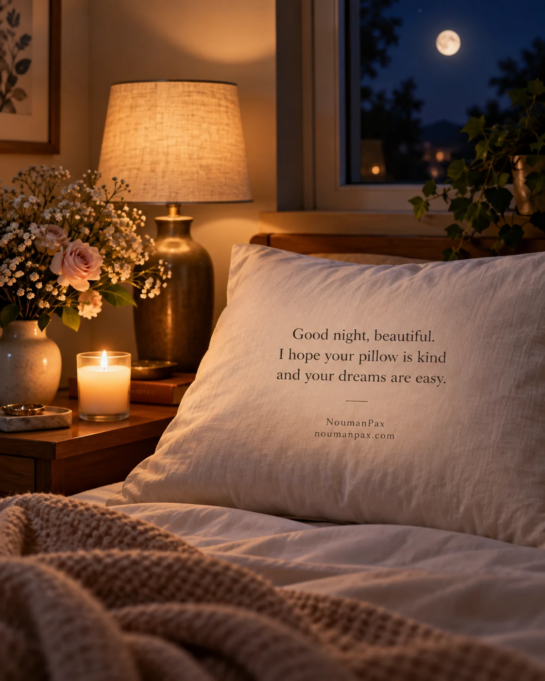 Good night, beautiful. I hope your pillow is kind and your dreams are easy.