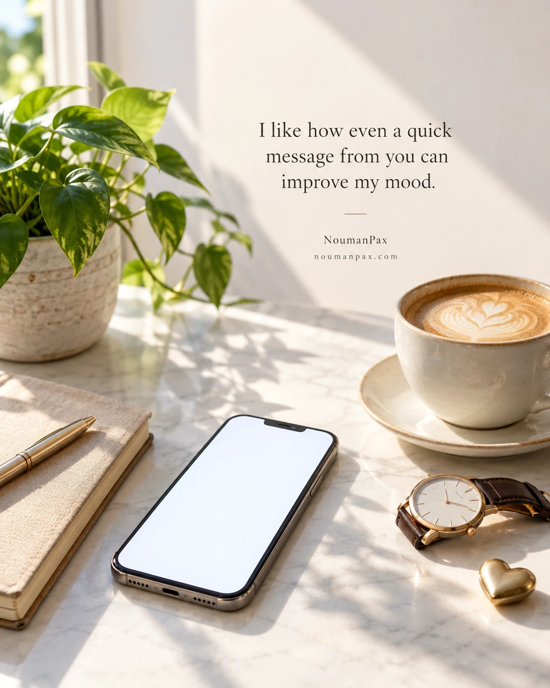 I like how even a quick message from you can improve my mood.