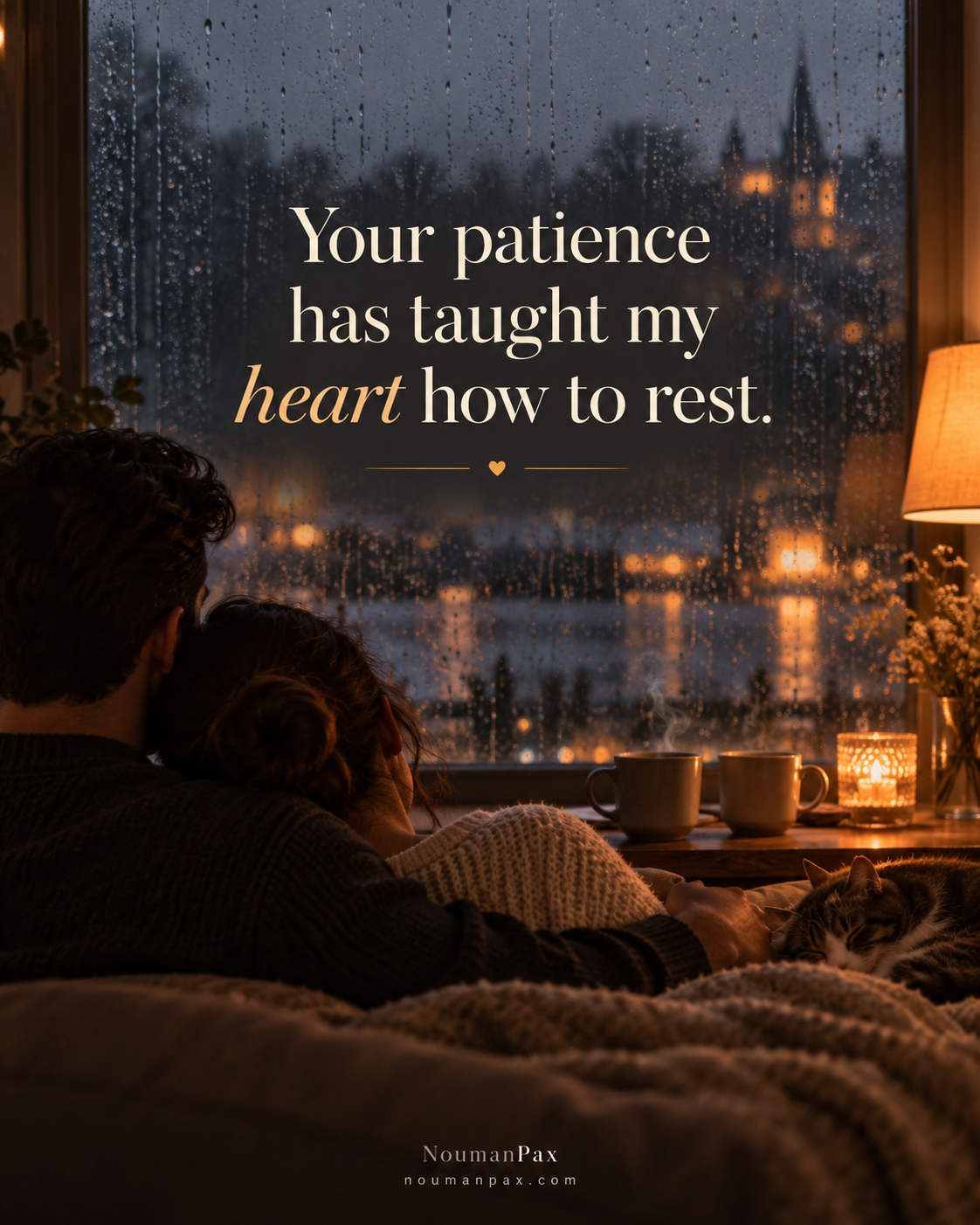 Rainy window restful hearts