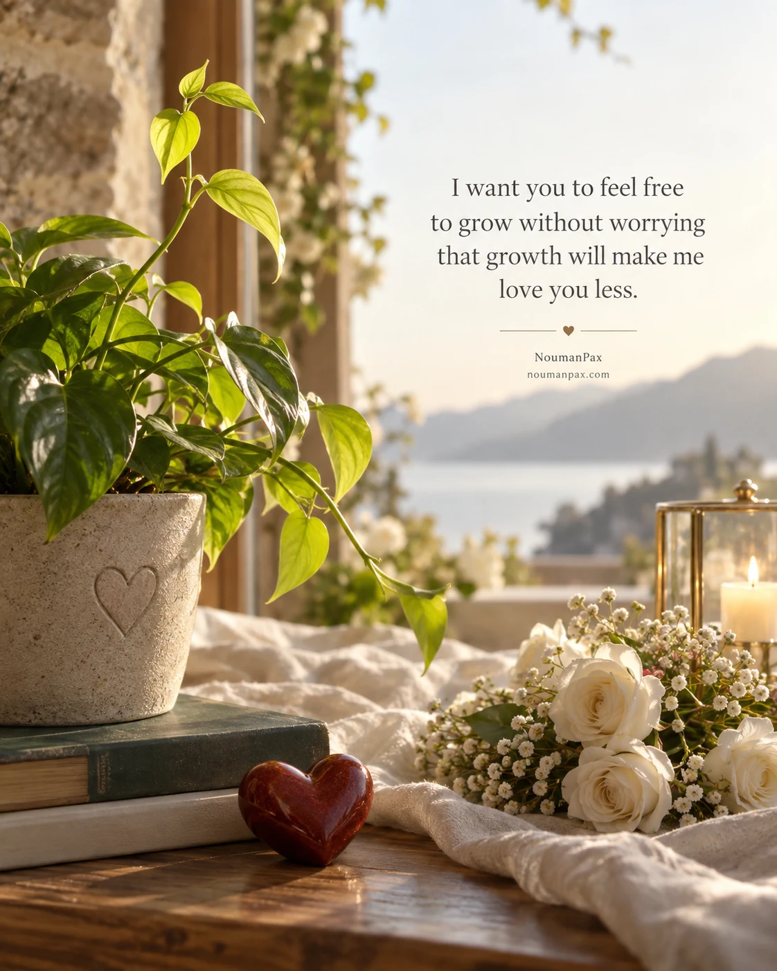 I want you to feel free to grow without worrying that growth will make me love you less.