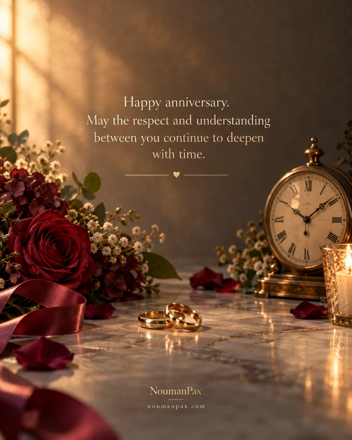 Happy anniversary. May the respect and understanding between you continue to deepen with time.