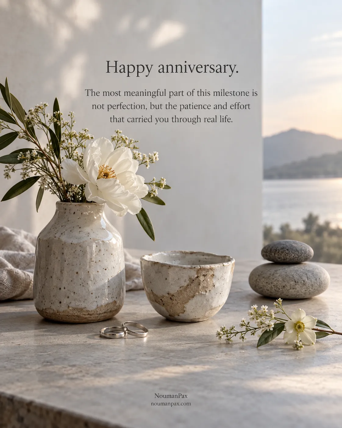 Happy anniversary. The most meaningful part of this milestone is not perfection, but the patience and effort that carried you through real life.