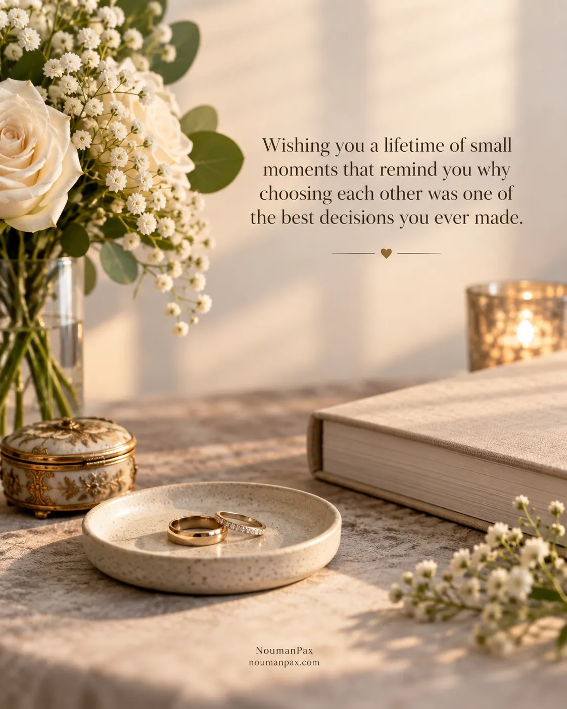 Wishing you a lifetime of small moments that remind you why choosing each other was one of the best decisions you ever made.