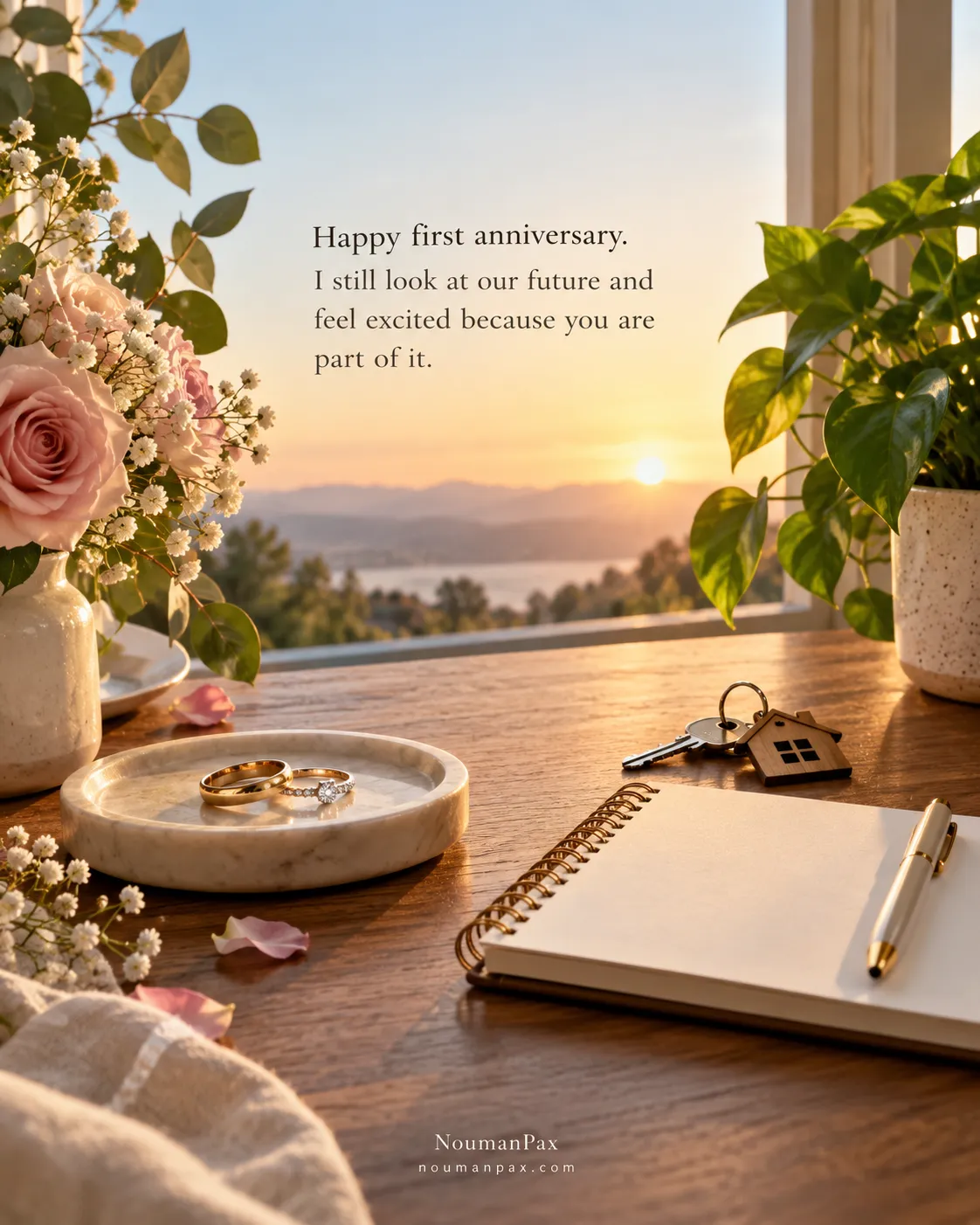 Happy first anniversary. I still look at our future and feel excited because you are part of it.