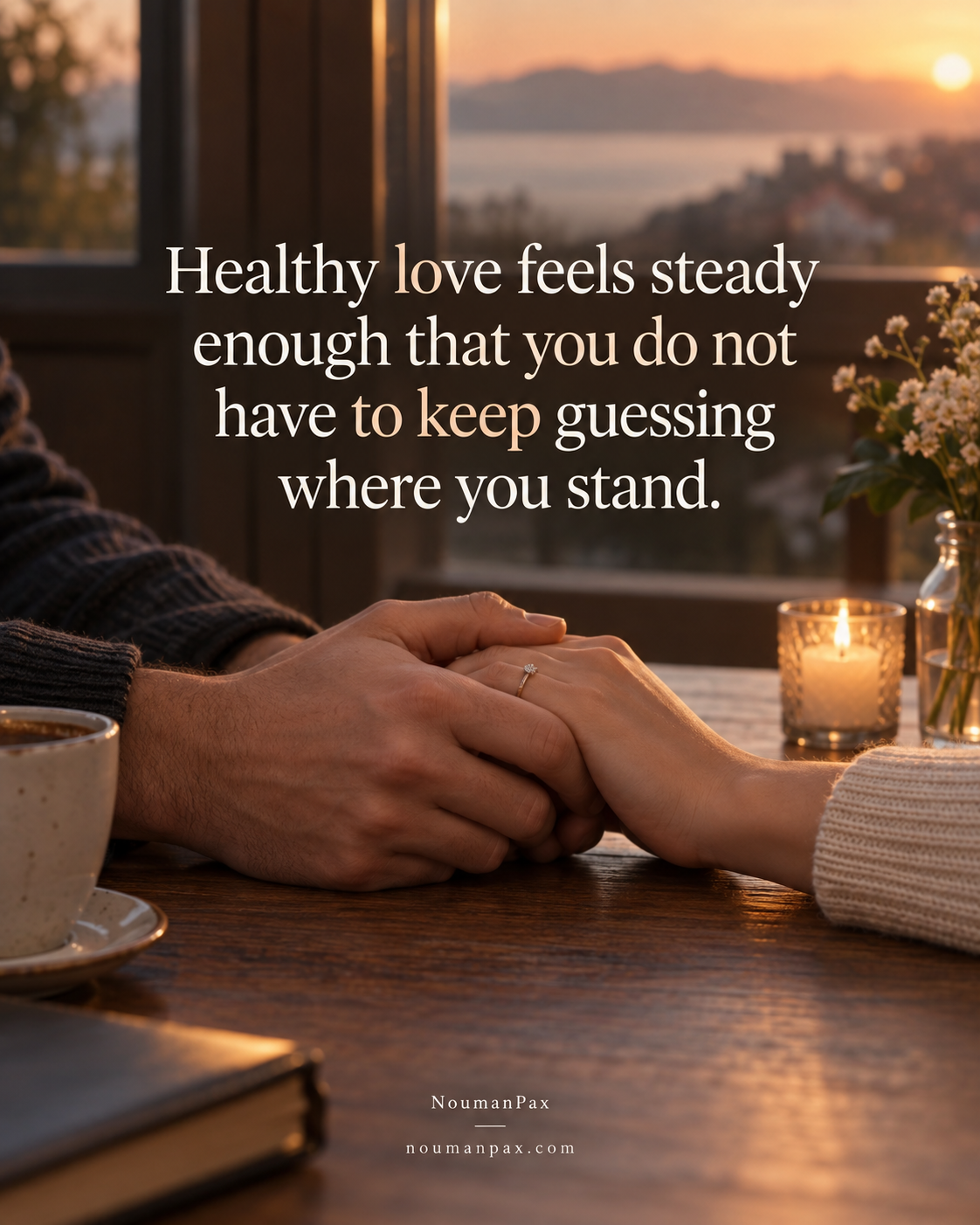 Relationship quote — healthy love feels steady