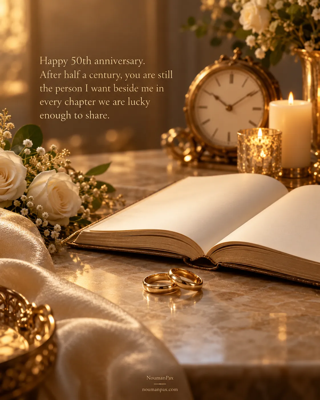 Happy 50th anniversary. After half a century, you are still the person I want beside me in every chapter we are lucky enough to share.
