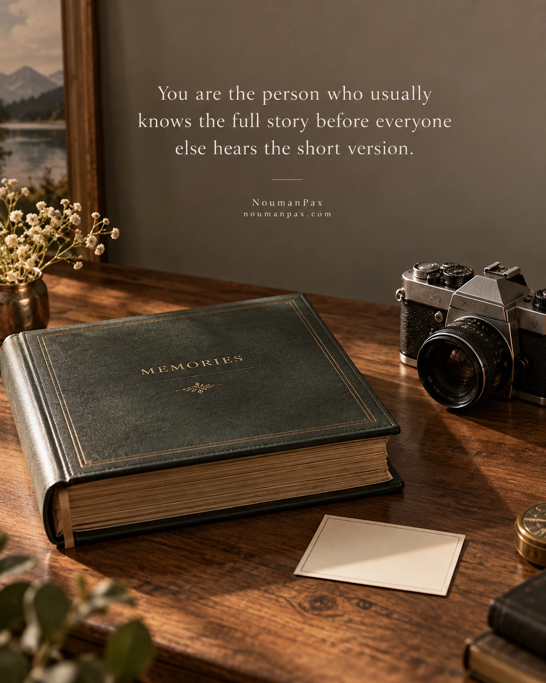 You are the person who usually knows the full story before everyone else hears the short version.