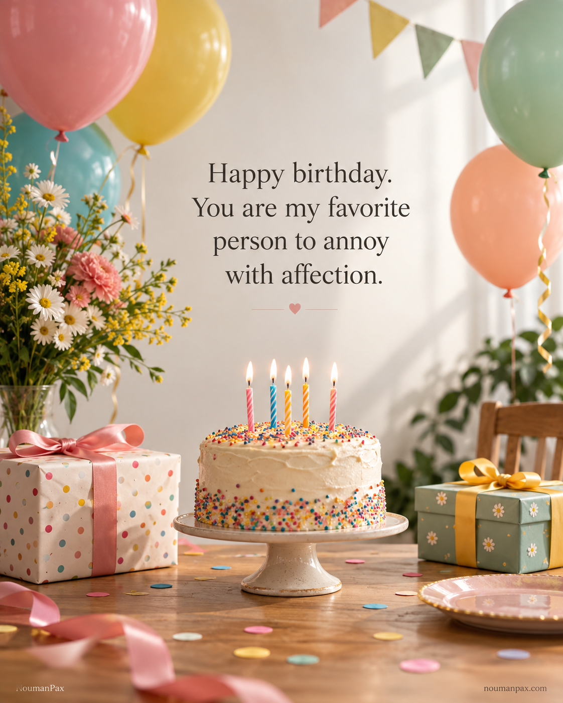 Happy birthday. You are my favorite person to annoy with affection.