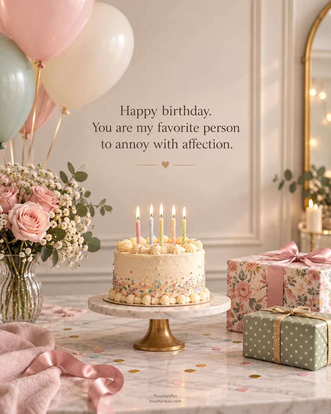 Happy birthday. You are my favorite person to annoy with affection.
